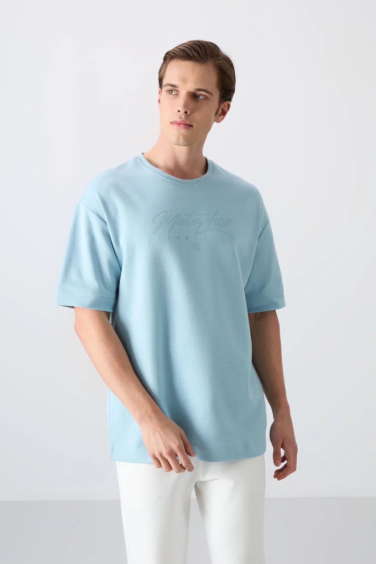 T-shirt homme oversize imprimé en coton épais au toucher doux - 88320 - Justyol