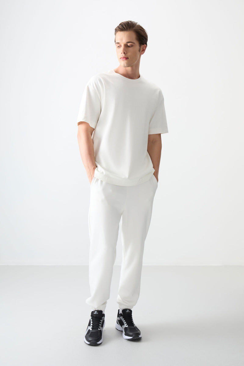 T-shirt Homme Basique Oversize en Coton Doux