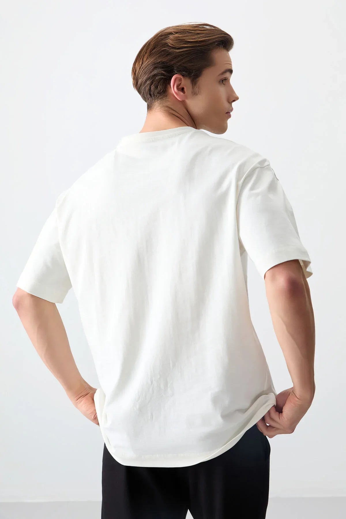T-shirt homme oversize imprimé en coton épais 100 % au toucher doux- 88355 - Justyol