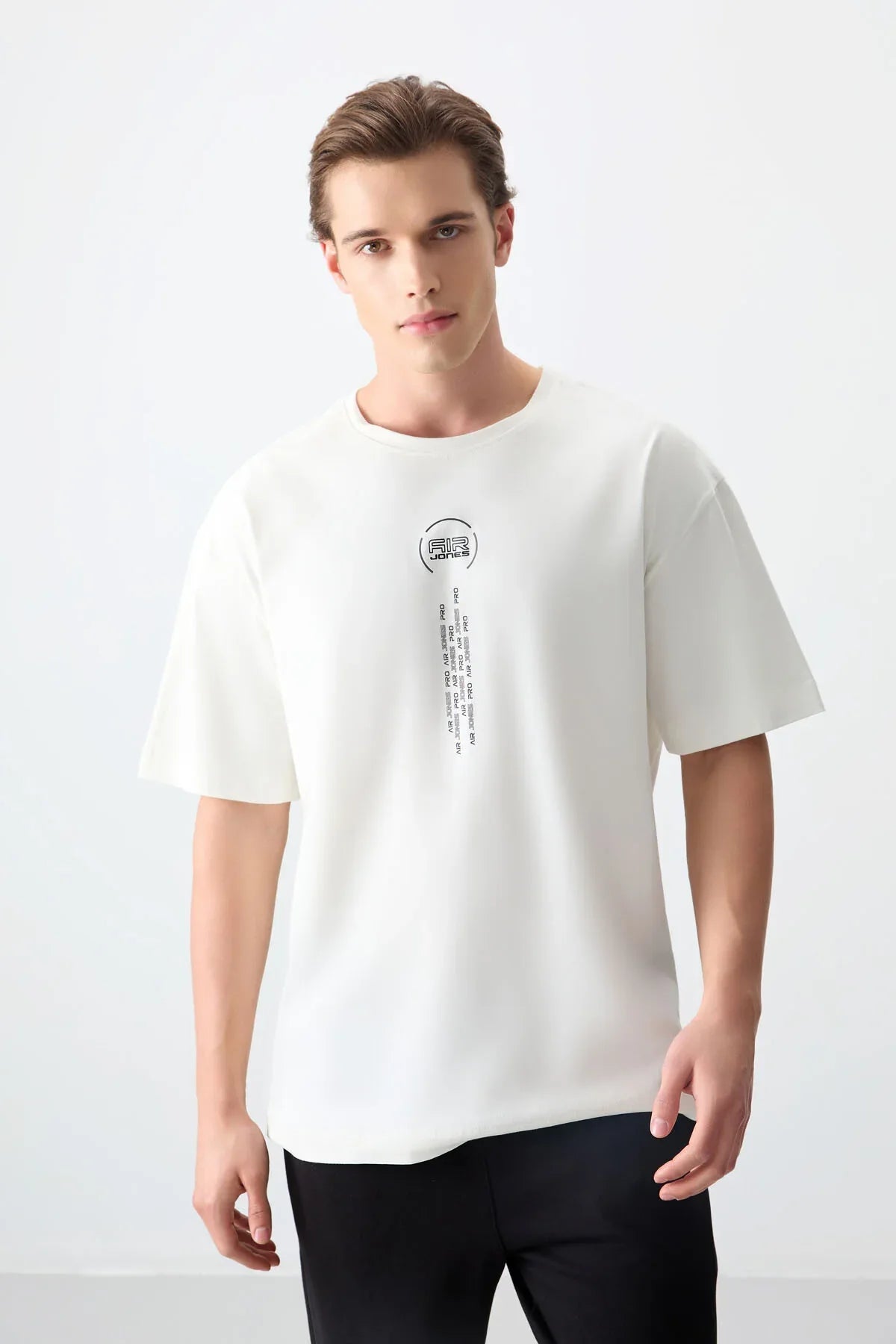 T-shirt homme oversize imprimé en coton épais 100 % au toucher doux- 88355 - Justyol