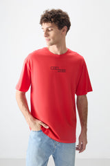 <tc>T-shirt pour homme en 100 % coton, épais et à texture douce, oversize avec impression - 88361</tc>