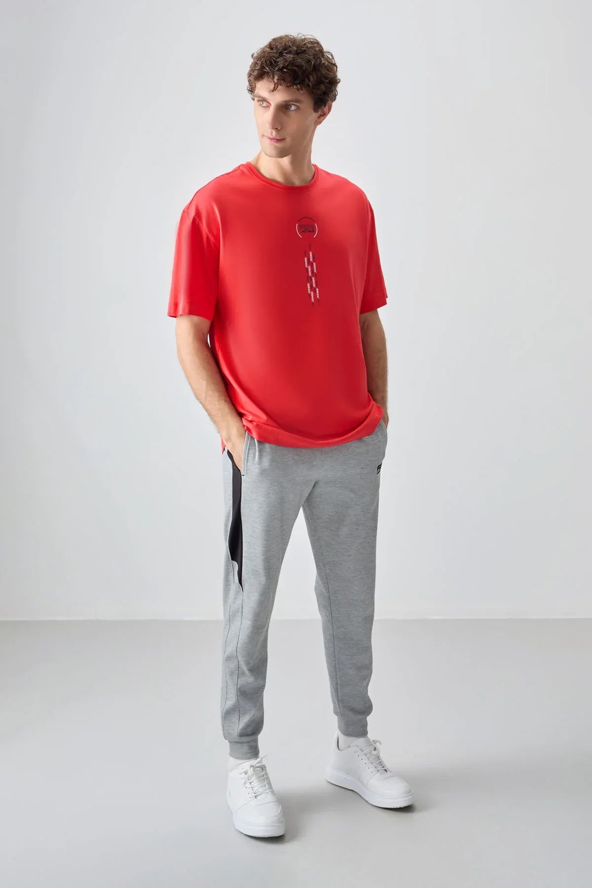 T-shirt homme oversize imprimé en coton épais 100 % au toucher doux- 88355 - Justyol