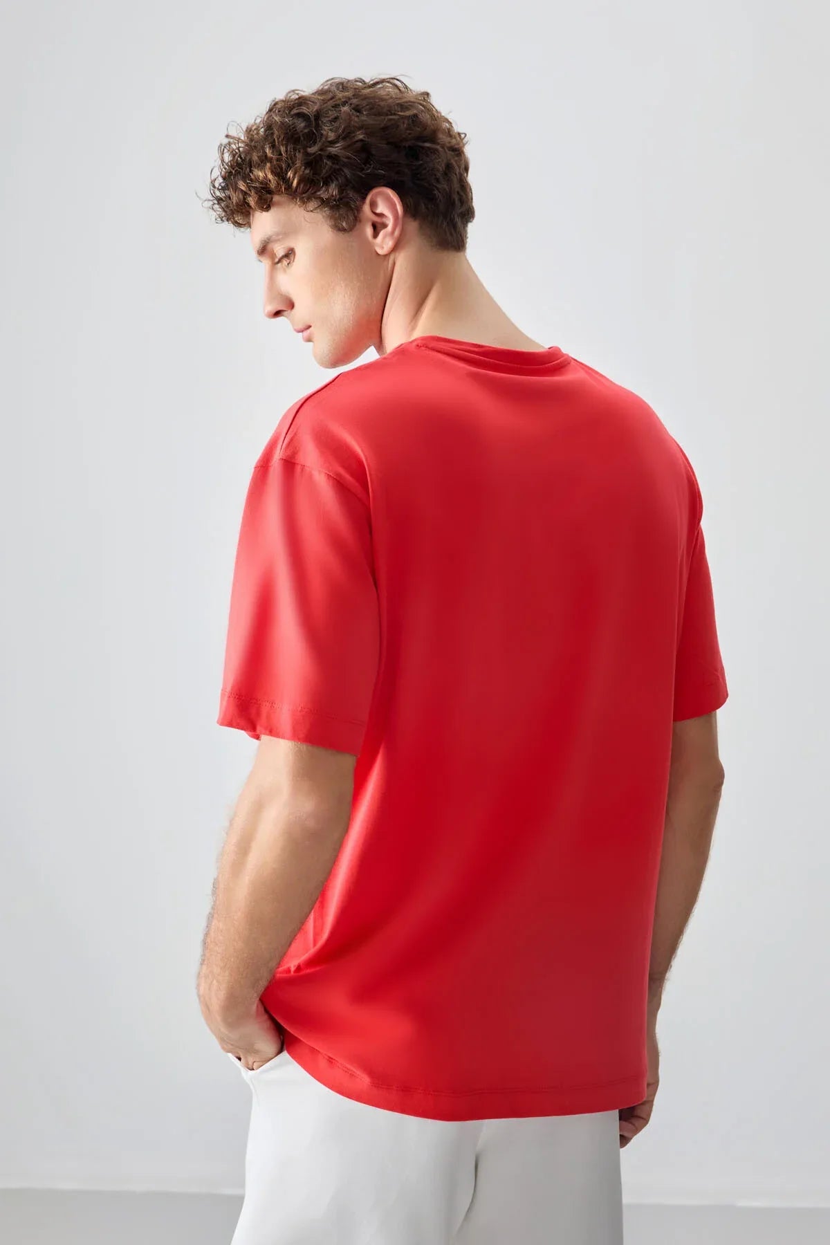 T-shirt homme oversize imprimé en coton épais 100 % au toucher doux - 88356 - Justyol