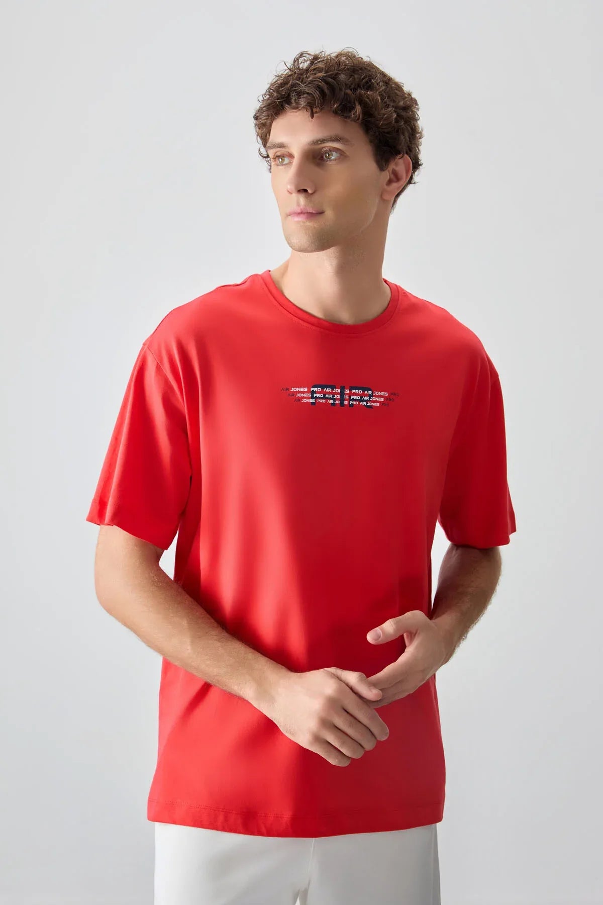 T-shirt homme oversize imprimé en coton épais 100 % au toucher doux - 88356 - Justyol