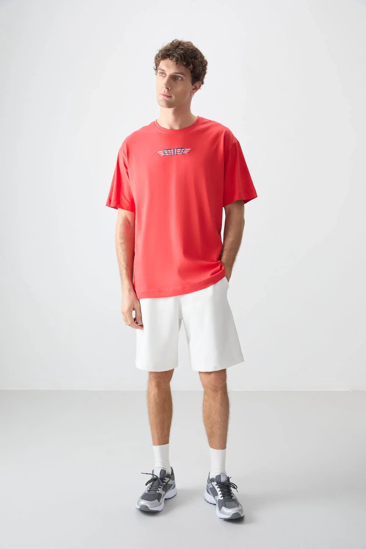 T-shirt homme oversize imprimé en coton épais 100 % au toucher doux - 88356 - Justyol