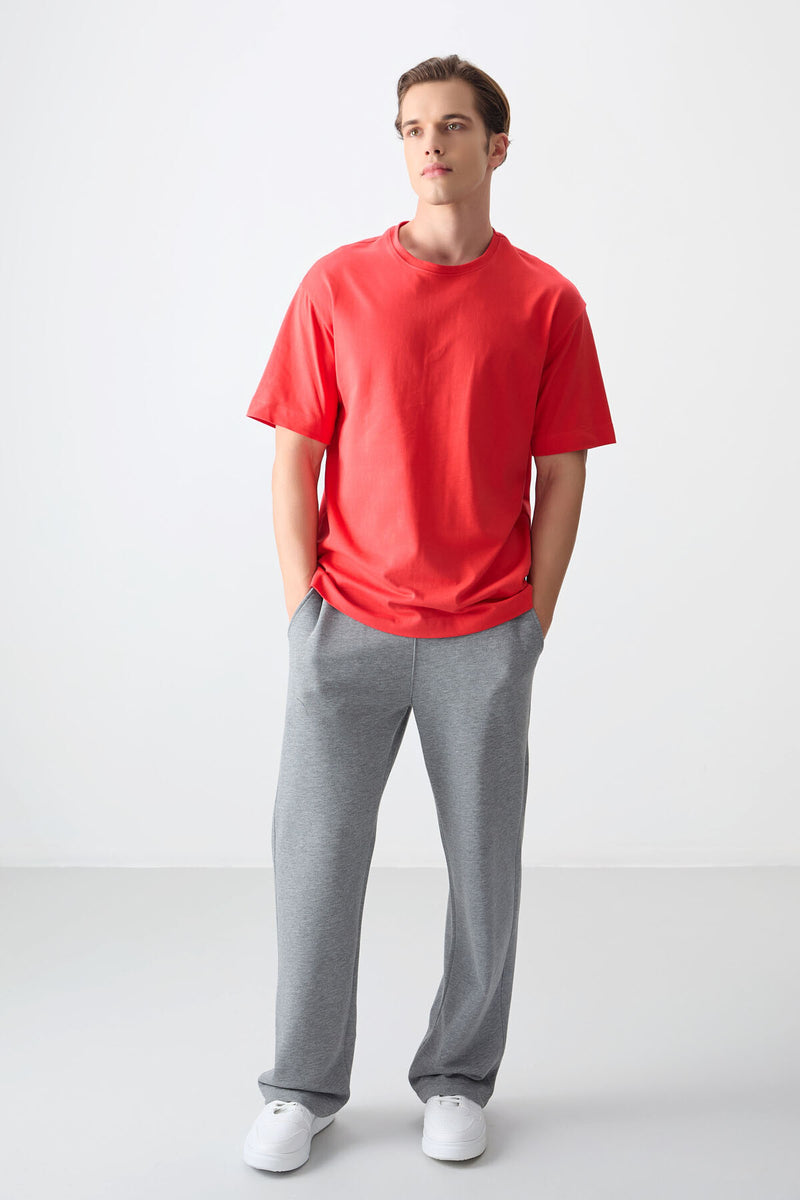T-shirt Homme Basique Oversize en Coton Doux