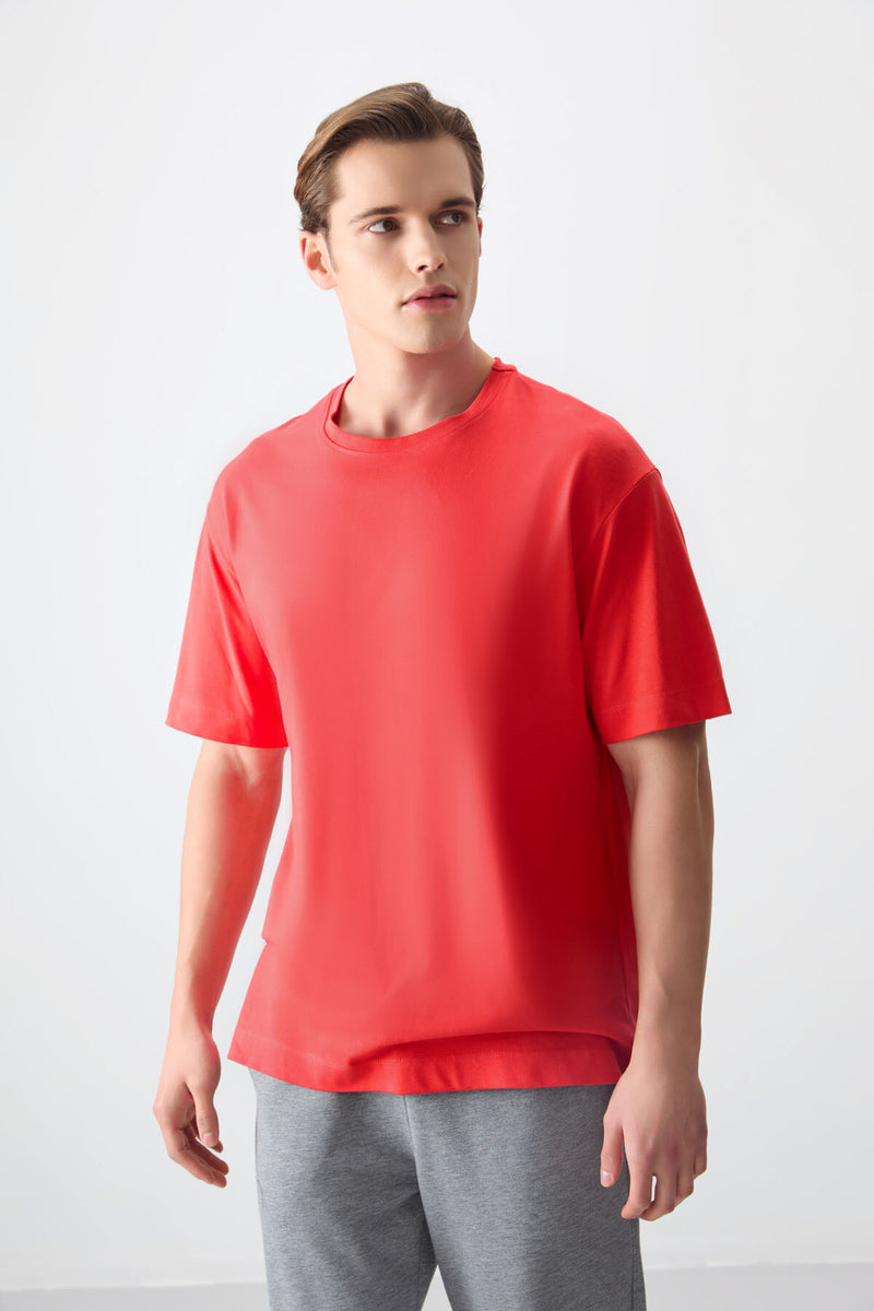 T-shirt Homme Basique Oversize en Coton Doux