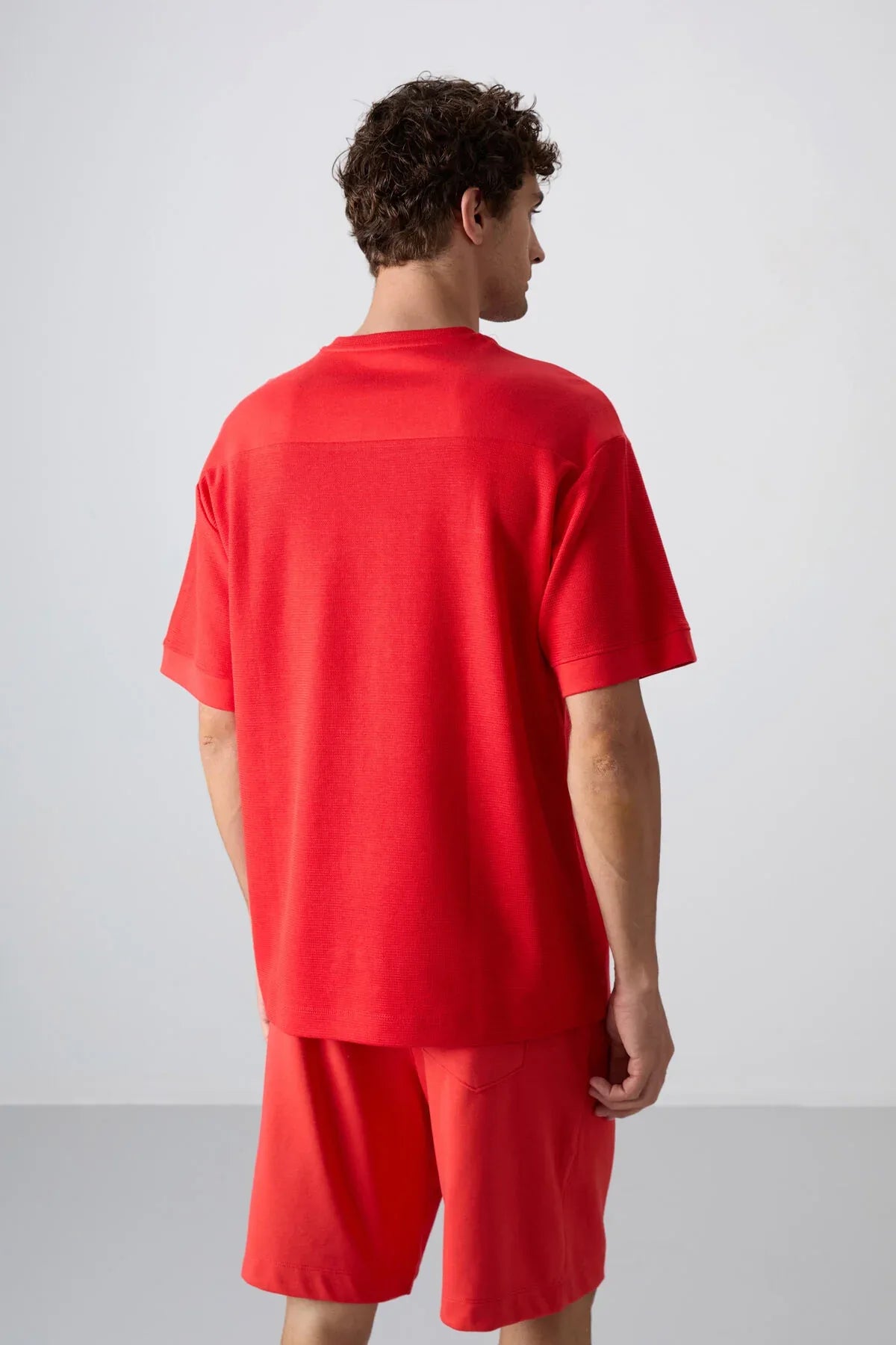T-shirt homme oversize basic en coton épais à texture marquée - 88340 - Justyol