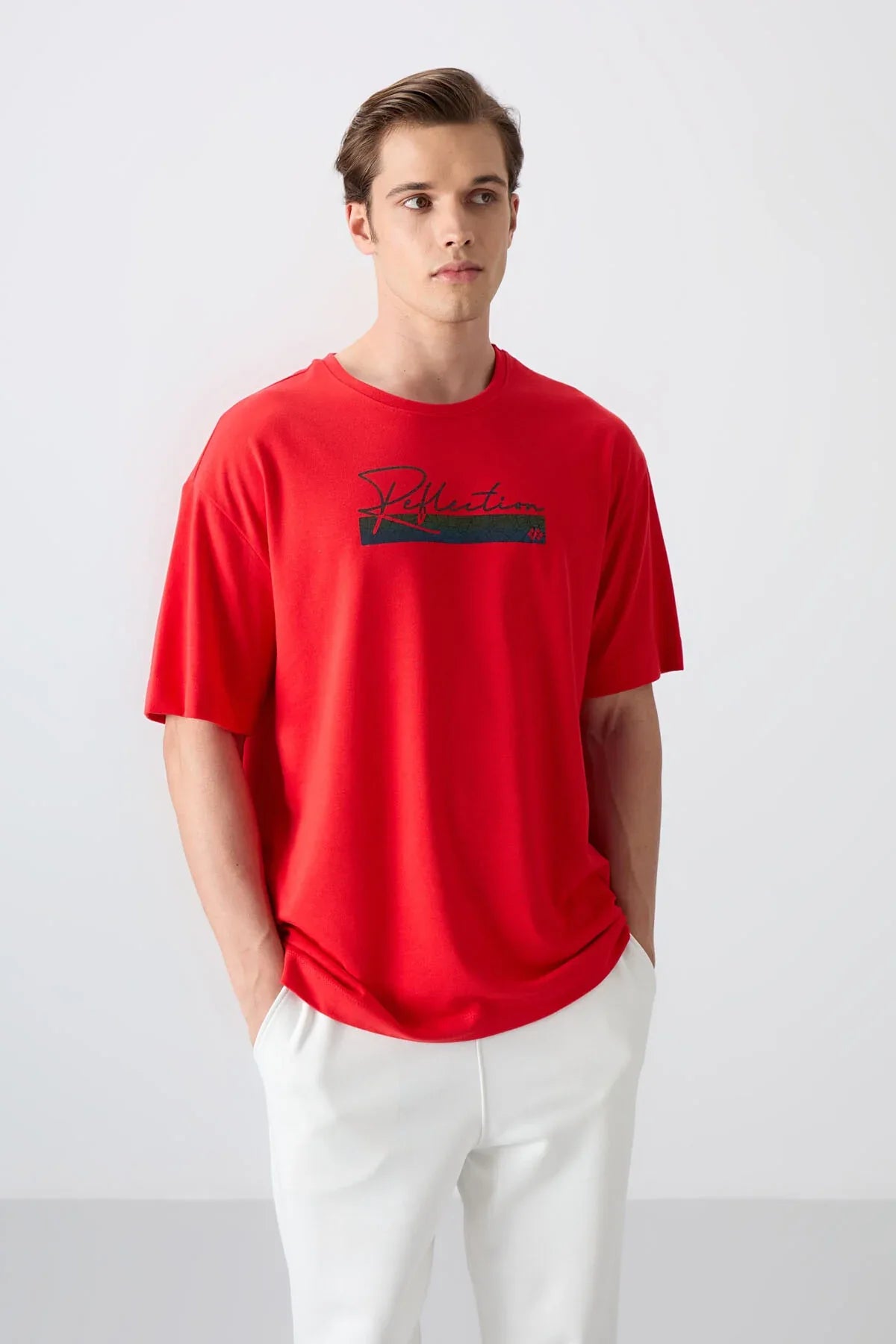T-shirt homme oversize en coton épais avec imprimé - 88334 - Justyol