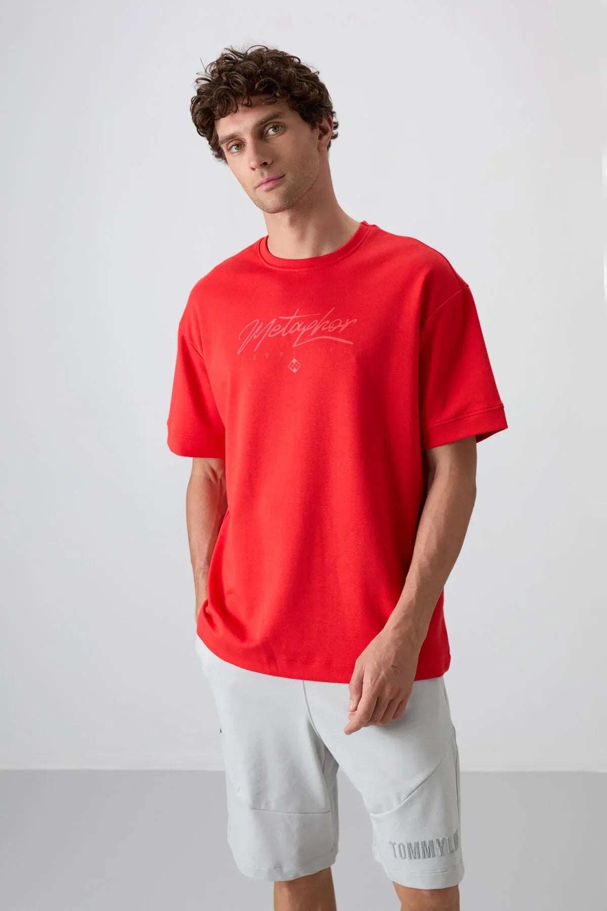 T-shirt homme oversize imprimé en coton épais au toucher doux - 88320 - Justyol