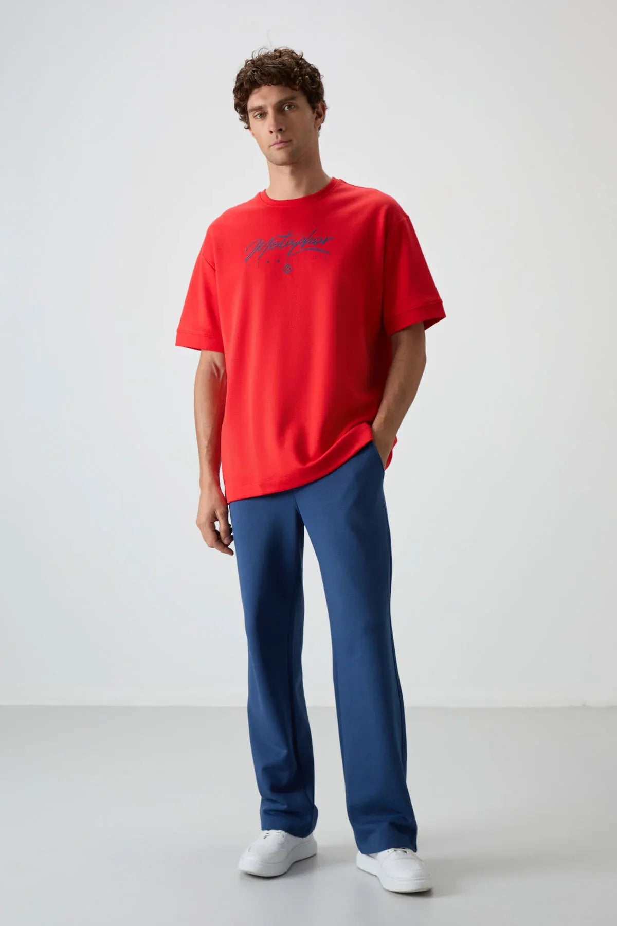 T-shirt homme oversize imprimé en coton épais au toucher doux - 88320 - Justyol