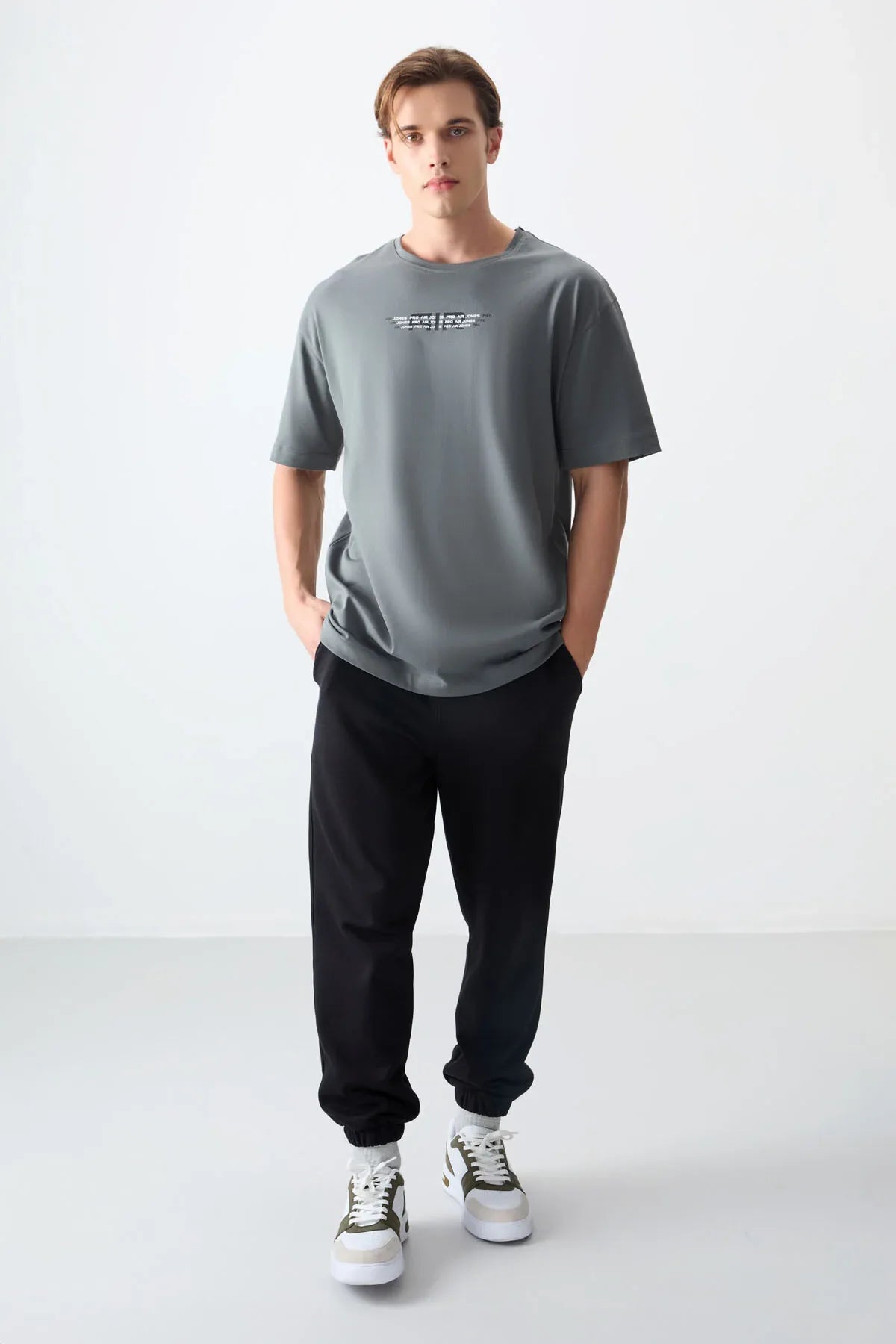 T-shirt homme oversize imprimé en coton épais 100 % au toucher doux - 88356 - Justyol