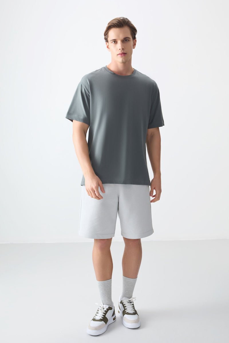 T-shirt Homme Basique Oversize en Coton Doux