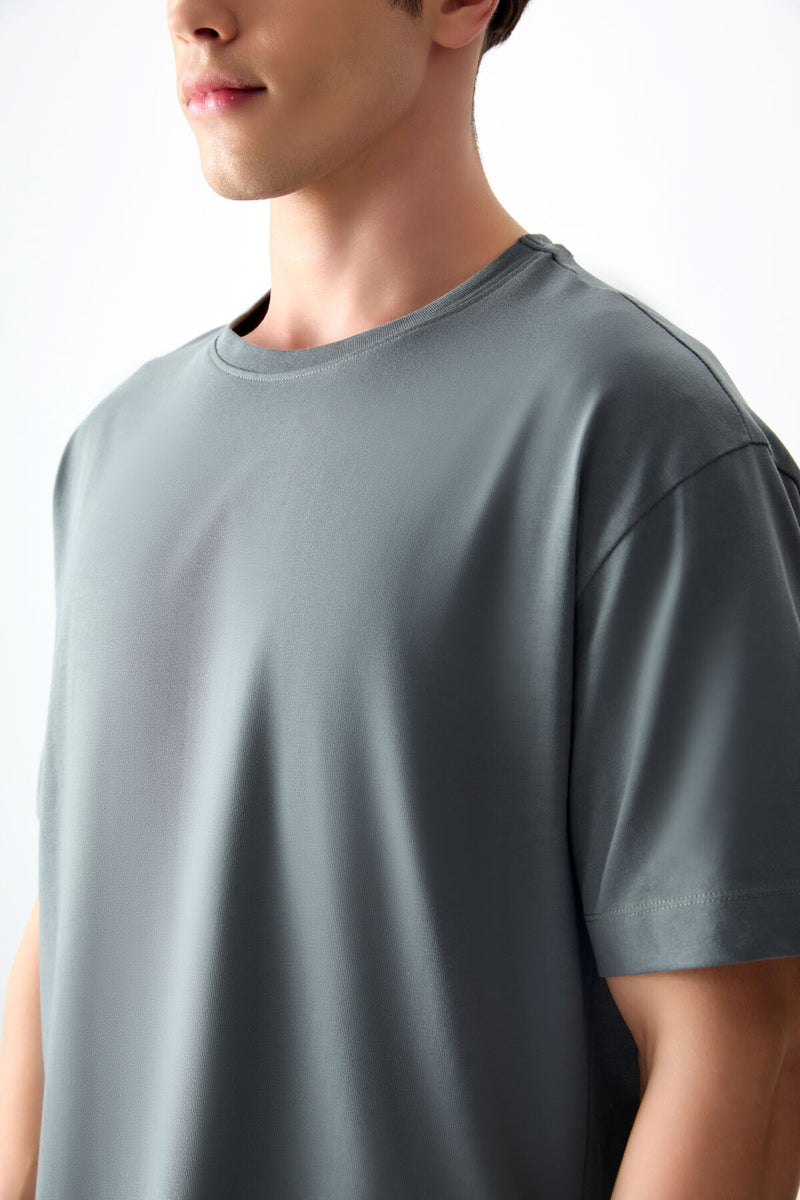 T-shirt Homme Basique Oversize en Coton Doux