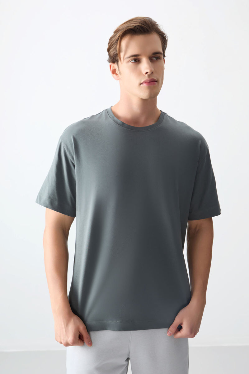 T-shirt Homme Basique Oversize en Coton Doux
