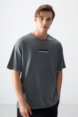 <tc>T-shirt pour homme en 100 % coton, épais et à texture douce, oversize avec impression - 88359</tc>