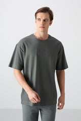 <tc>T-shirt homme en coton avec texture épaisse, coupe oversize et impression - 88336</tc>