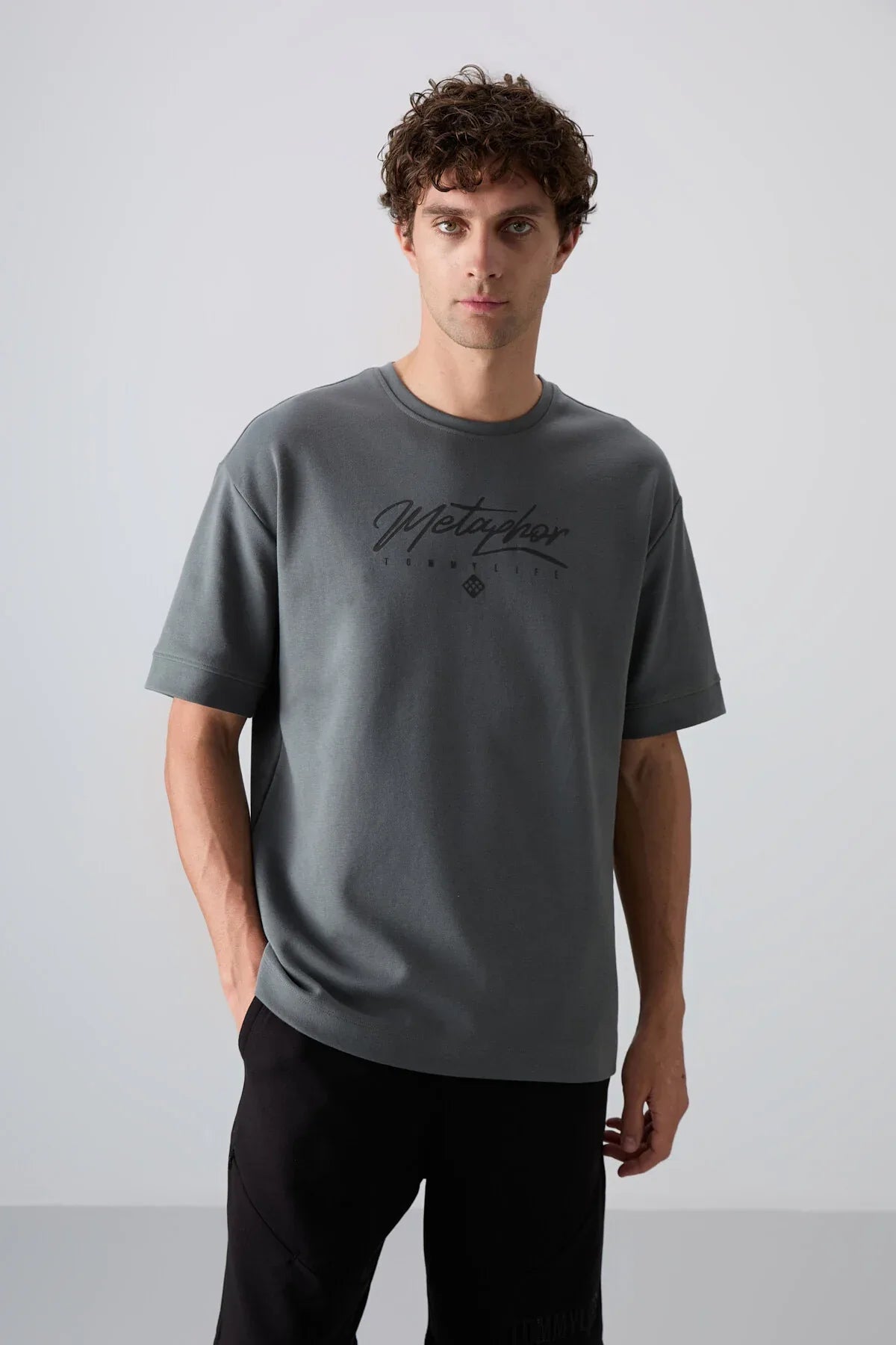 T-shirt homme oversize imprimé en coton épais au toucher doux - 88320 - Justyol