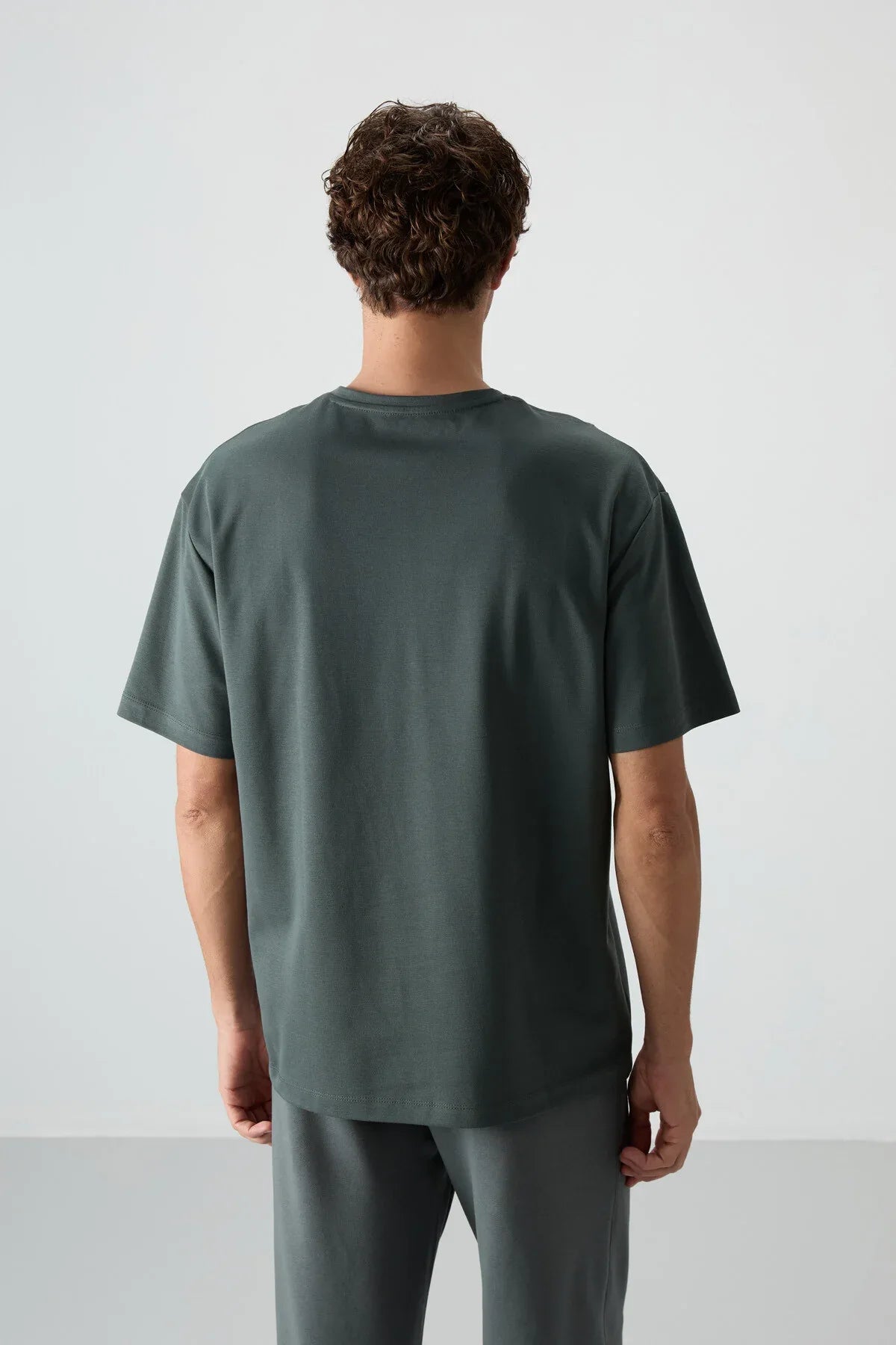 T-shirt homme oversize imprimé en coton épais texturé - Justyol