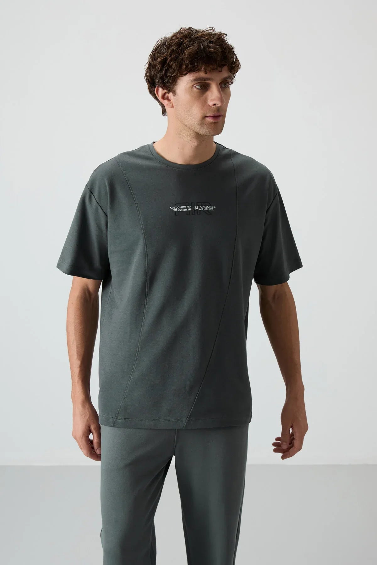 T-shirt homme oversize imprimé en coton épais texturé - Justyol
