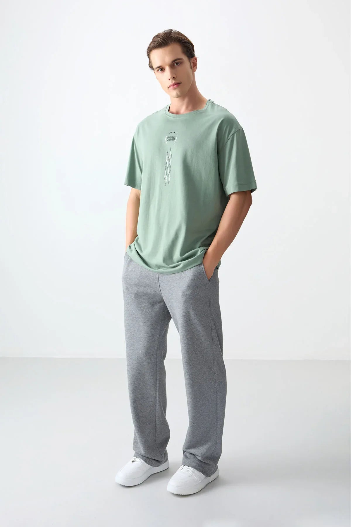 T-shirt homme oversize imprimé en coton épais 100 % au toucher doux- 88355 - Justyol