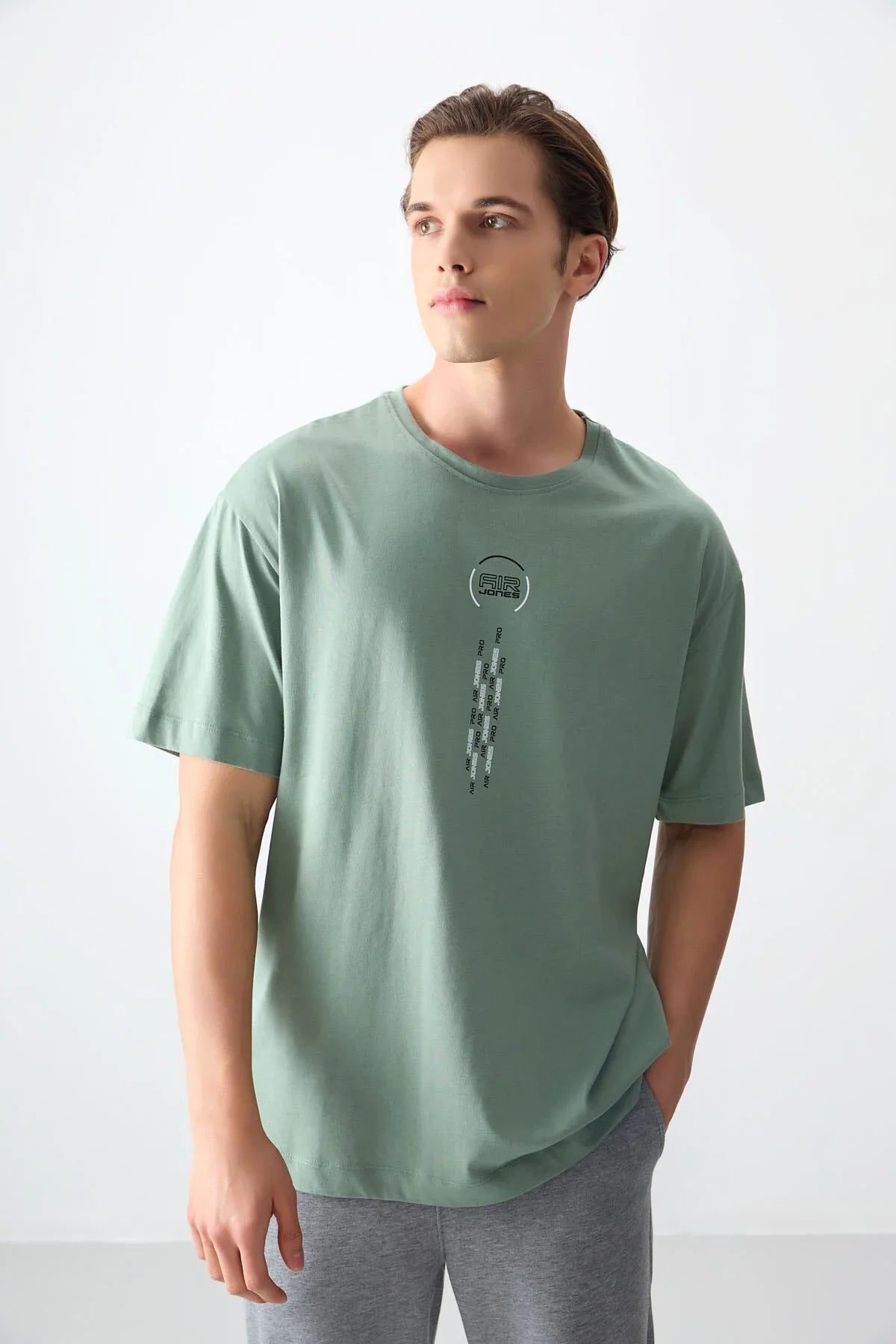 T-shirt homme oversize imprimé en coton épais 100 % au toucher doux- 88355 - Justyol