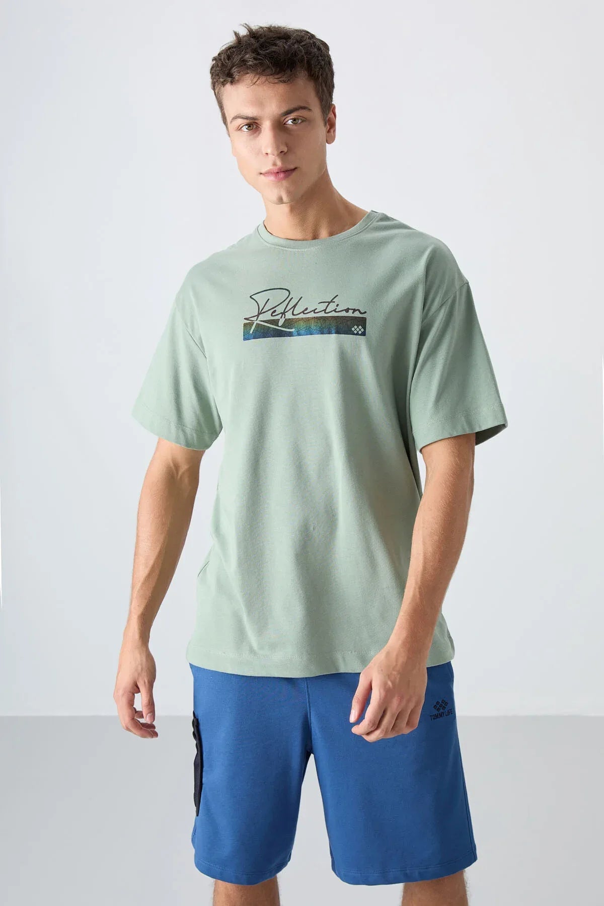 T-shirt homme oversize en coton épais avec imprimé - 88334 - Justyol