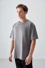 <tc>T-shirt homme 100% coton avec texture épaisse et douce, coupe oversize avec impression - 88357</tc>