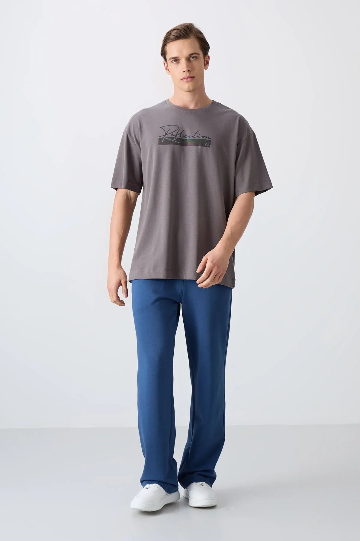 T-shirt homme oversize en coton épais avec imprimé - 88334 - Justyol