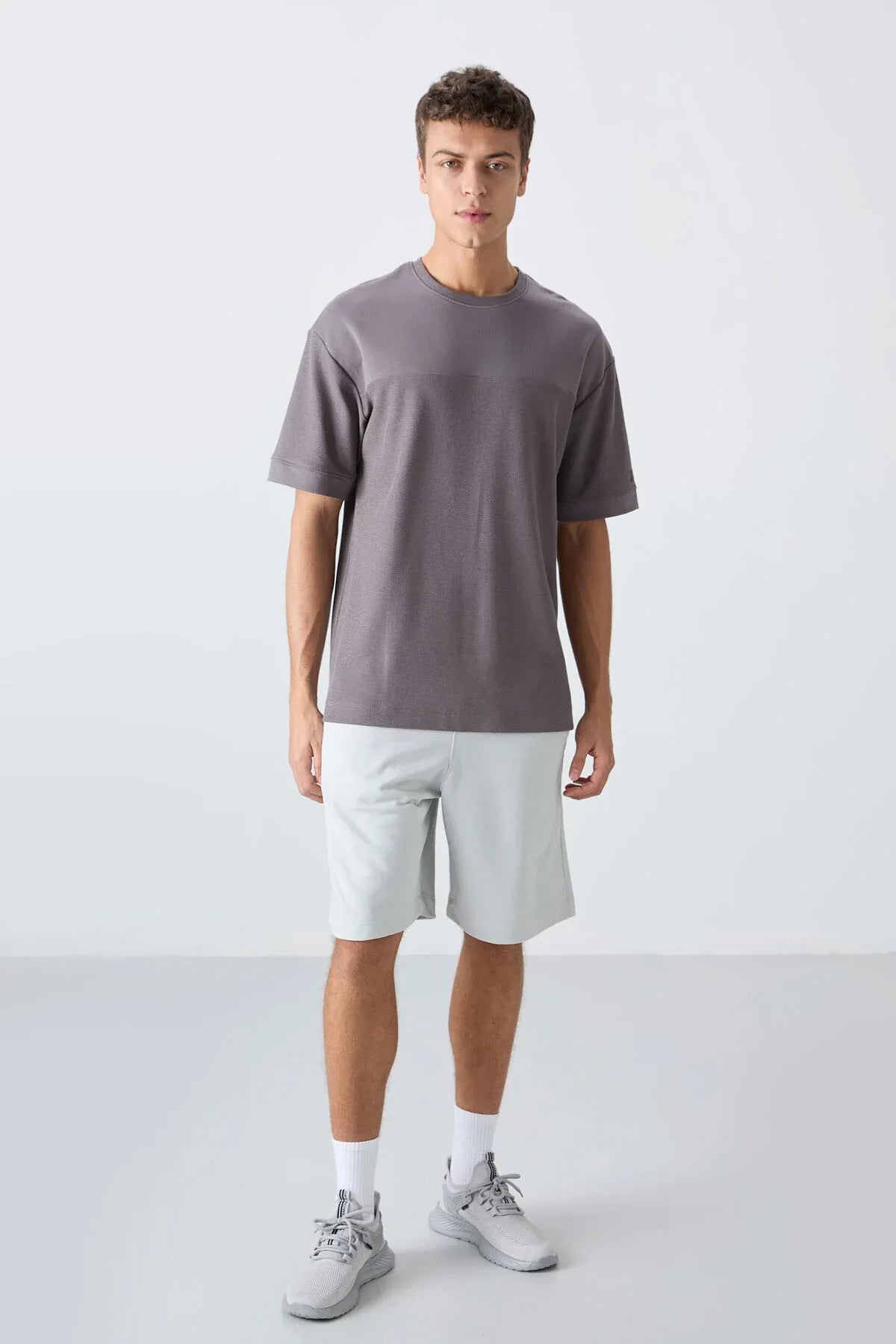 T-shirt homme oversize basic en coton épais à texture marquée - 88340 - Justyol