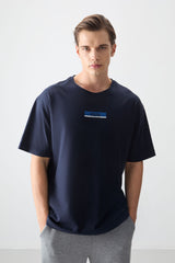 <tc>T-shirt pour homme en 100 % coton, épais et à texture douce, oversize avec impression - 88359</tc>