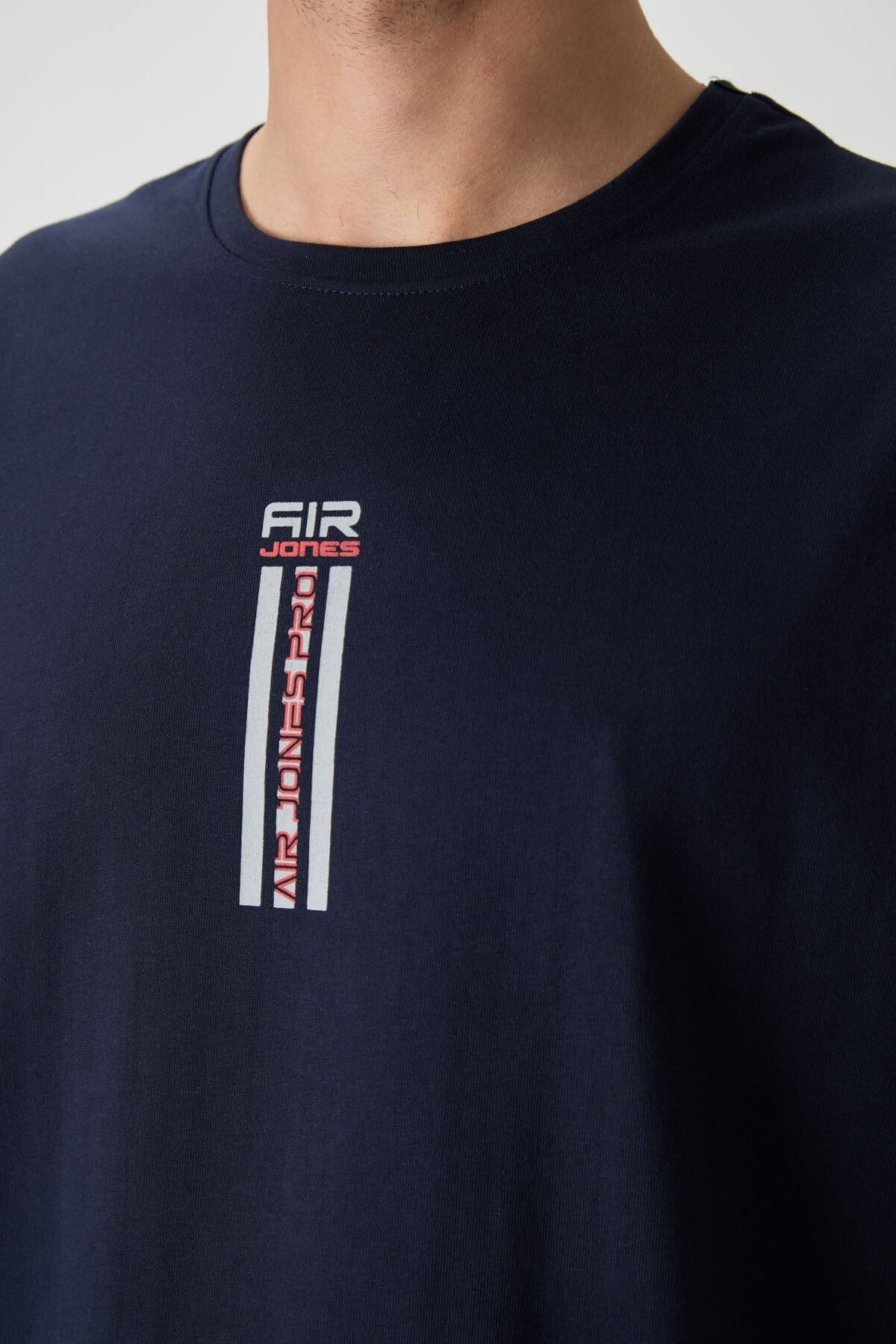 %100 pamuk kalin yumuşak dokulu oversize fit baskili erkek t-shirt - 88360 - Justyol