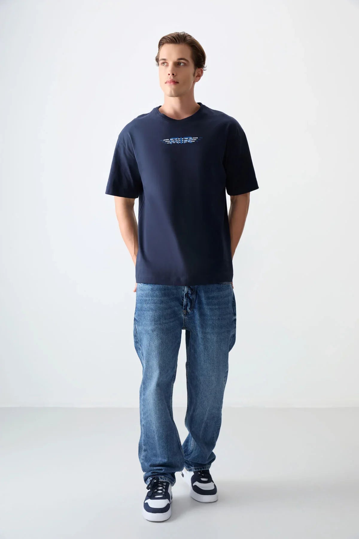 T-shirt homme oversize imprimé en coton épais 100 % au toucher doux - 88356 - Justyol