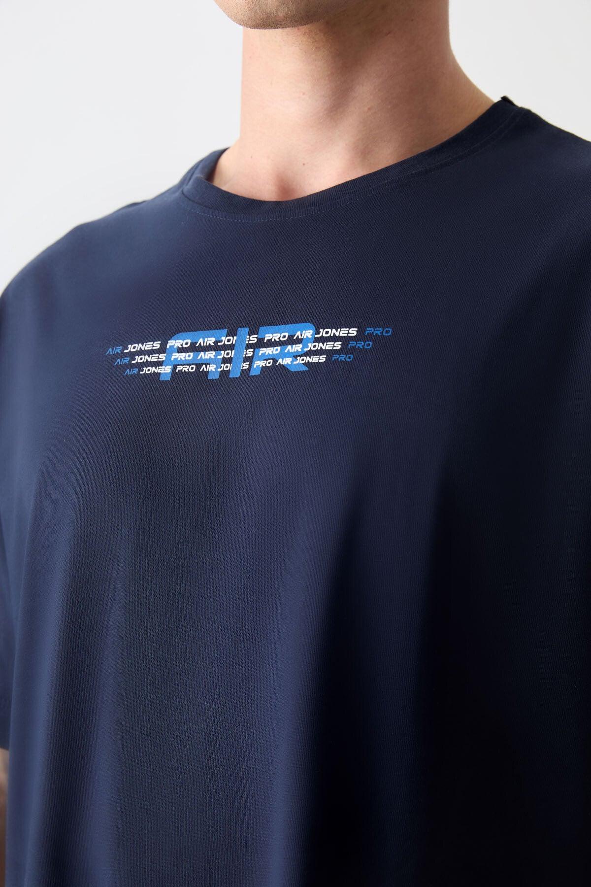 T-shirt homme oversize imprimé en coton épais 100 % au toucher doux - 88356 - Justyol