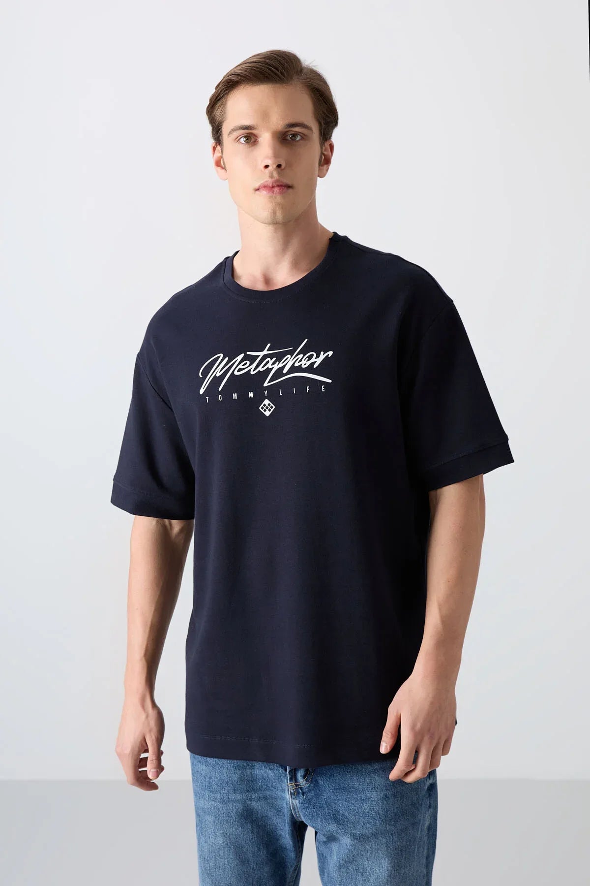 T-shirt homme oversize imprimé en coton épais au toucher doux - 88320 - Justyol