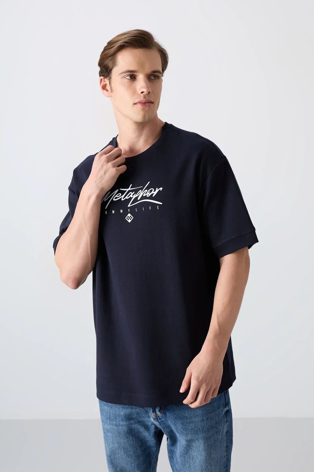 T-shirt homme oversize imprimé en coton épais au toucher doux - 88320 - Justyol