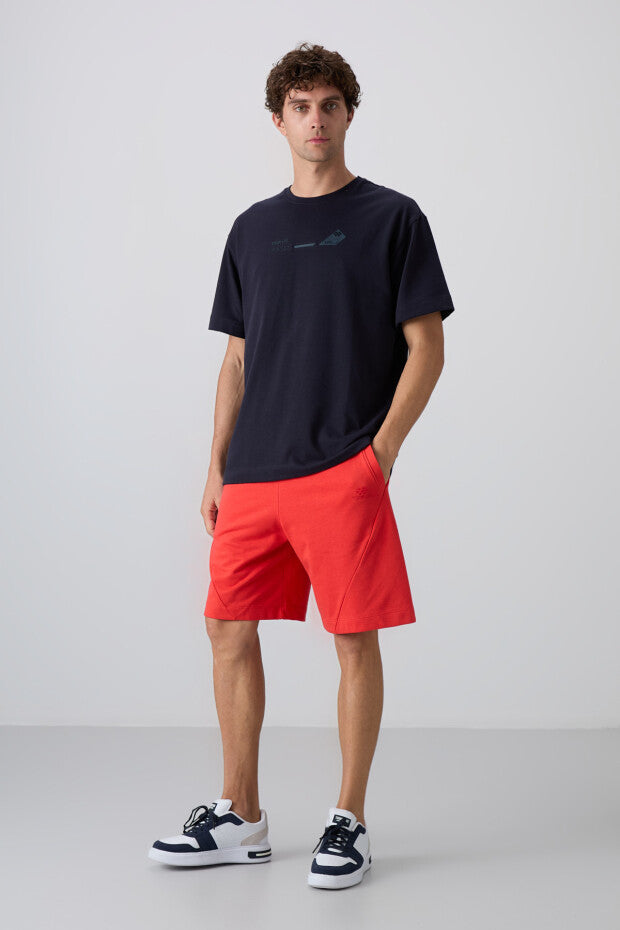 T-shirt homme oversize en coton doux – design imprimé moderne - 88330