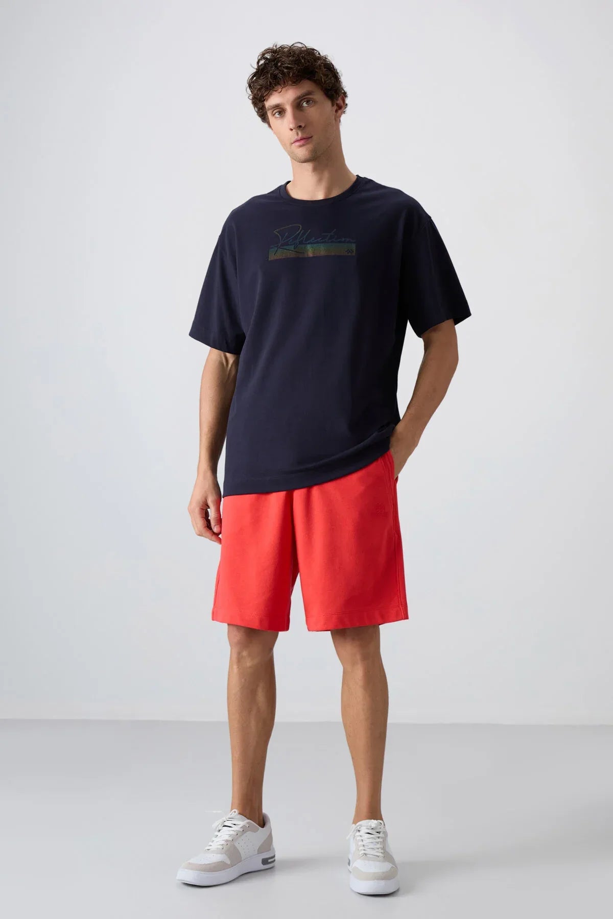 T-shirt homme oversize en coton épais avec imprimé - 88334 - Justyol