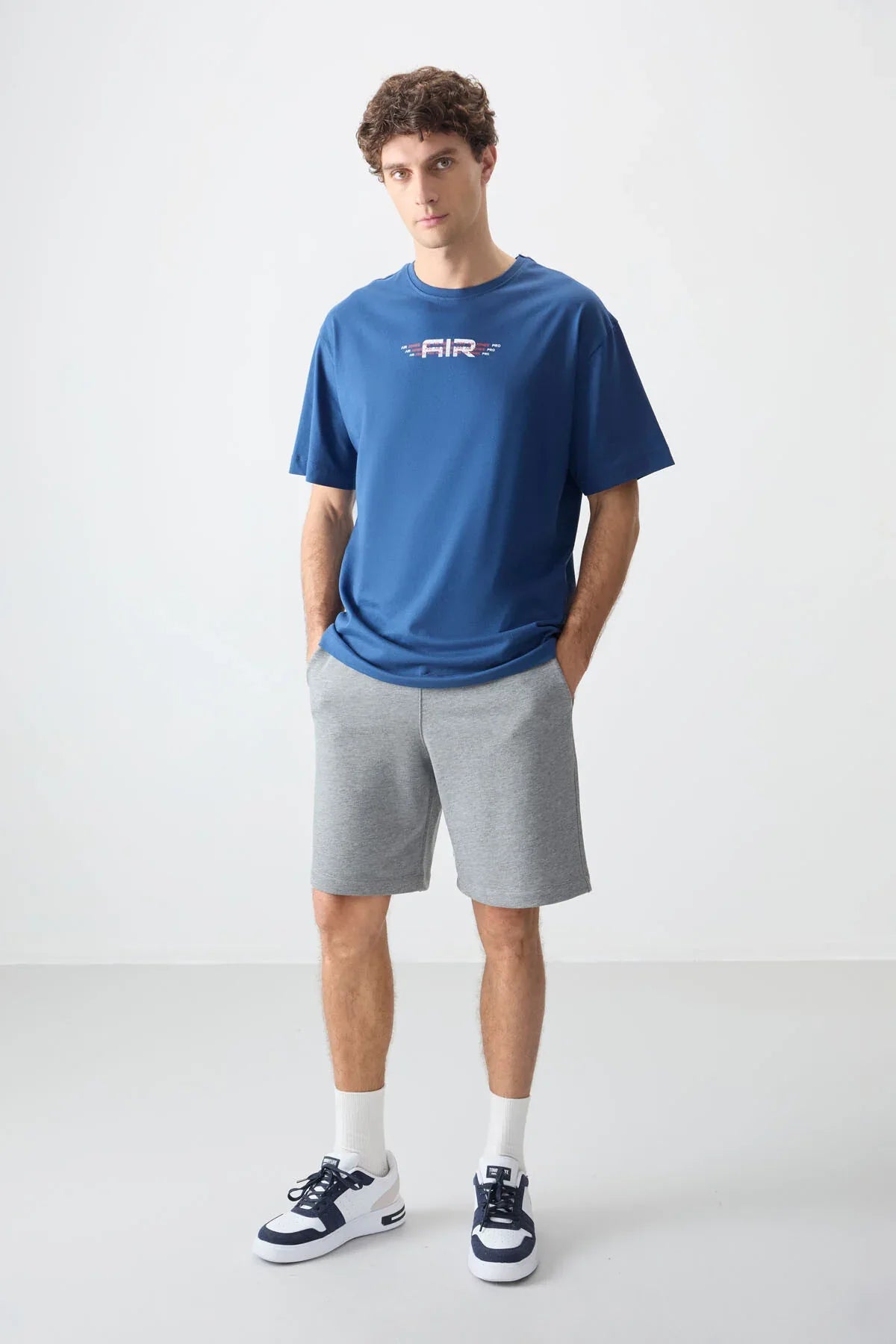 T-shirt homme oversize imprimé en coton épais 100 % au toucher doux - 88356 - Justyol