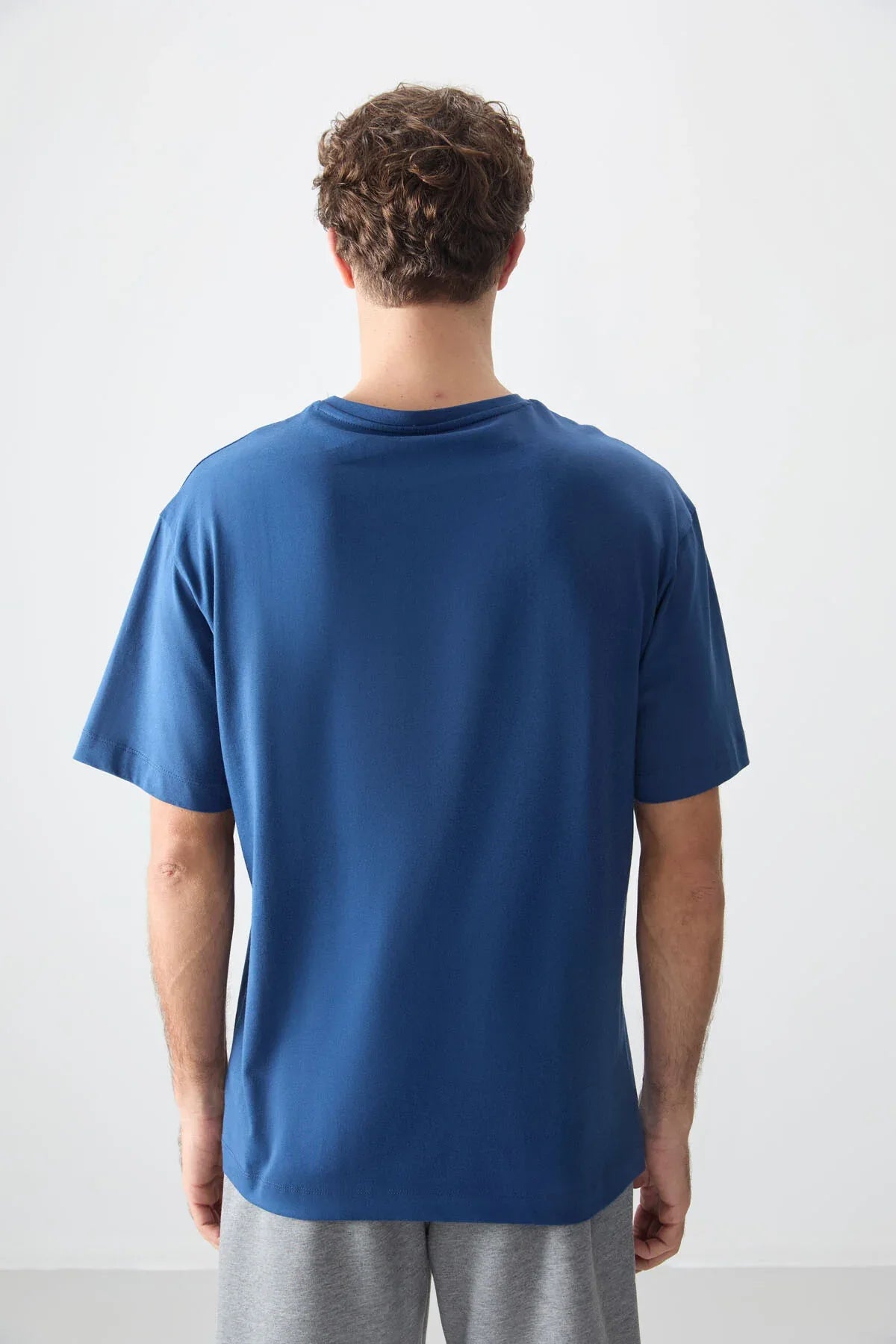 T-shirt homme oversize imprimé en coton épais 100 % au toucher doux - 88356 - Justyol