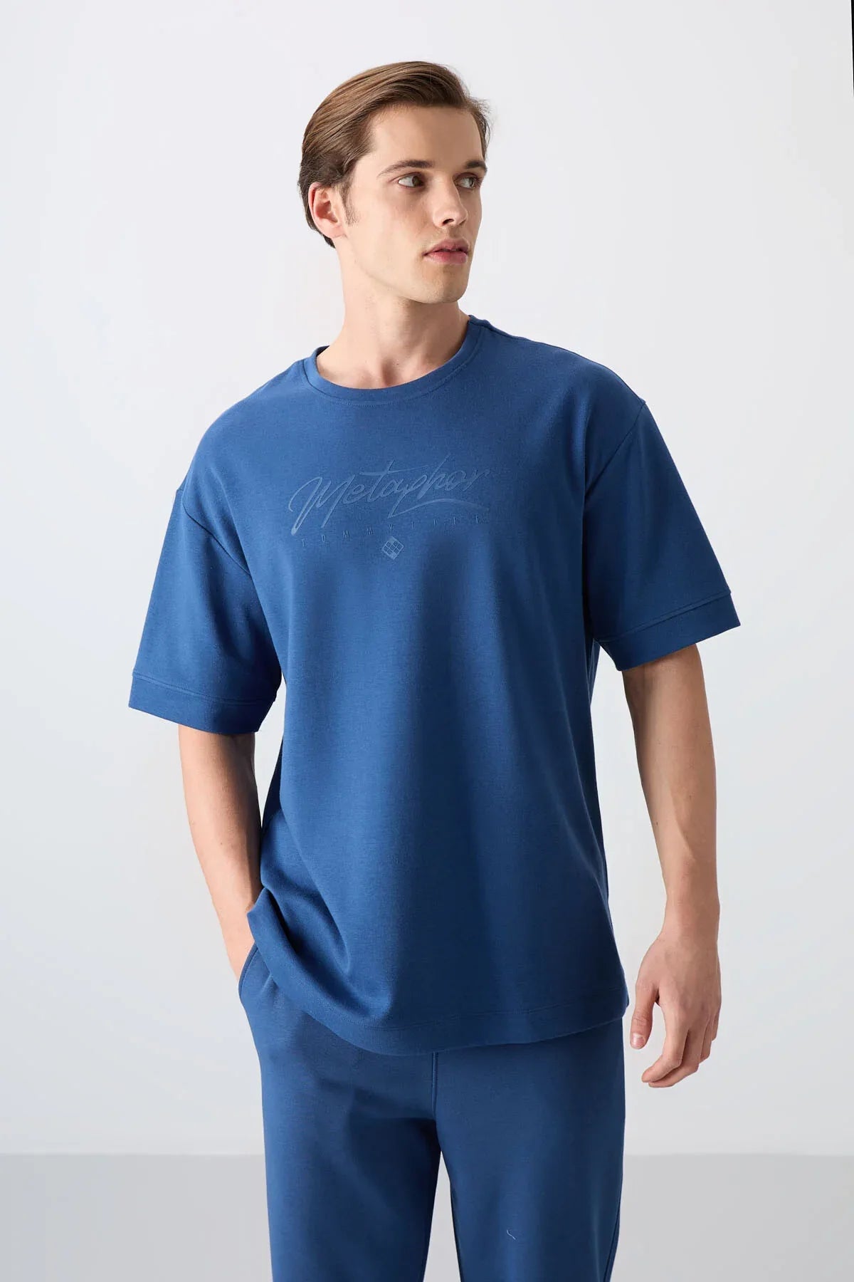 T-shirt homme oversize imprimé en coton épais au toucher doux - 88320 - Justyol