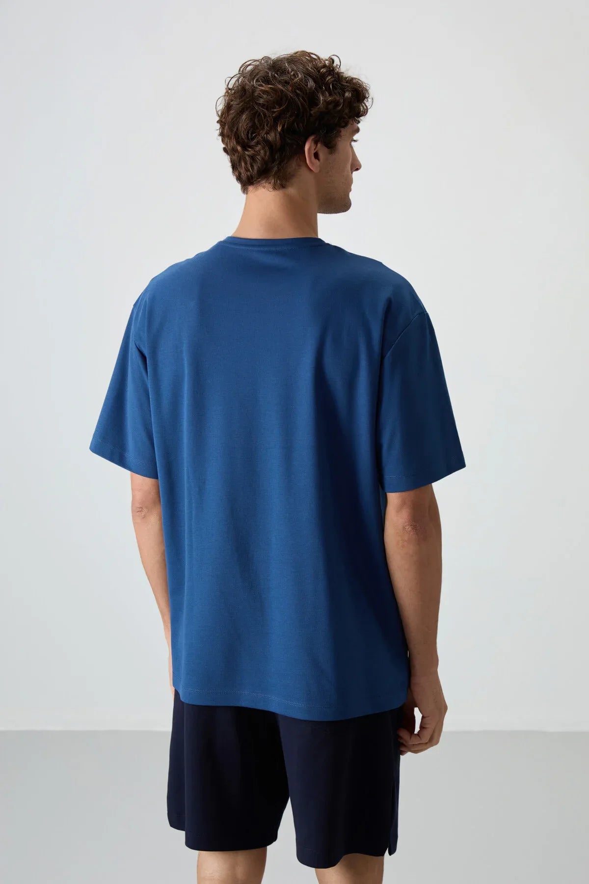 T-shirt homme oversize imprimé en coton épais texturé - Justyol