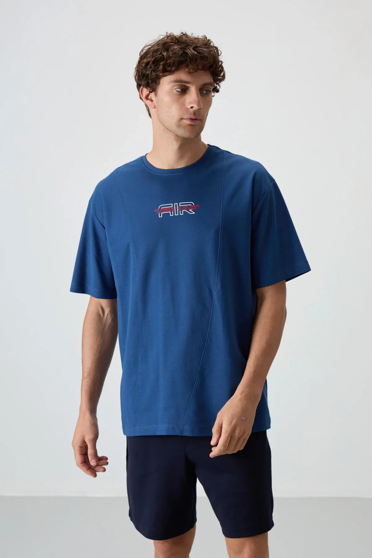 T-shirt homme oversize imprimé en coton épais texturé - Justyol