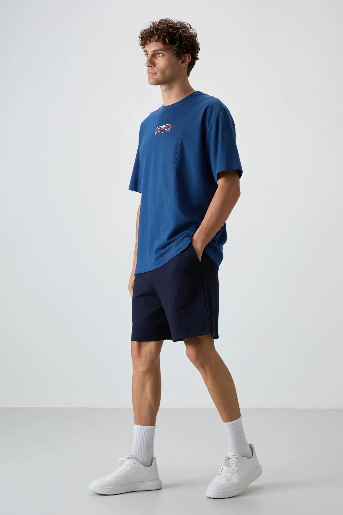 T-shirt homme oversize imprimé en coton épais texturé - Justyol