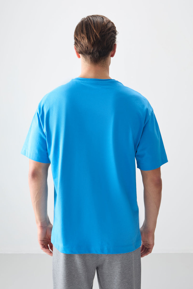 T-shirt Homme Basique Oversize en Coton Doux