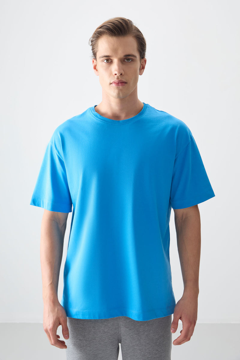 T-shirt Homme Basique Oversize en Coton Doux