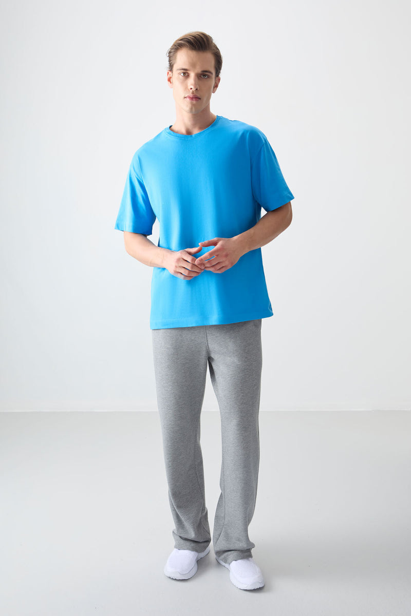 T-shirt Homme Basique Oversize en Coton Doux