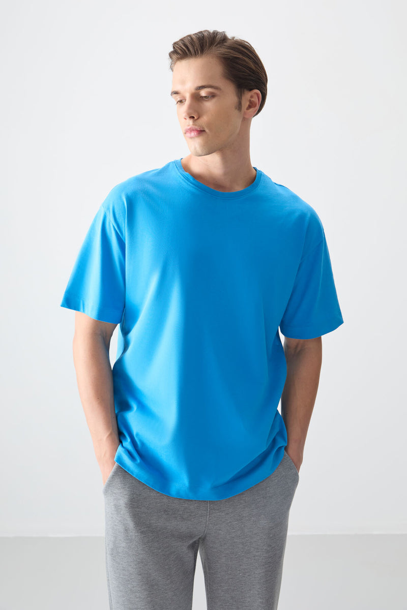 T-shirt Homme Basique Oversize en Coton Doux
