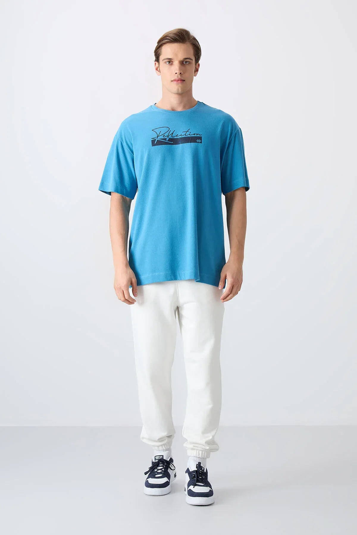 T-shirt homme oversize en coton épais avec imprimé - 88334 - Justyol