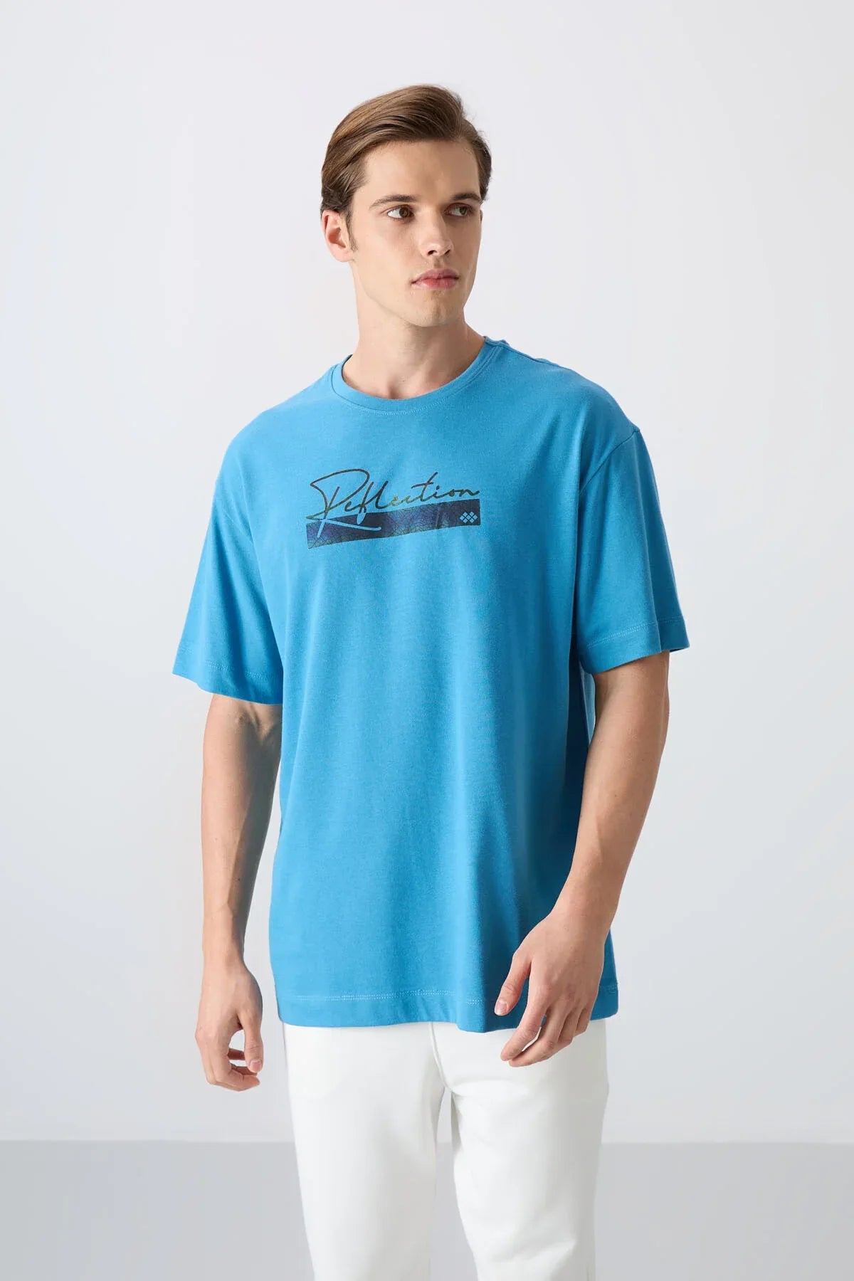 T-shirt homme oversize en coton épais avec imprimé - 88334 - Justyol